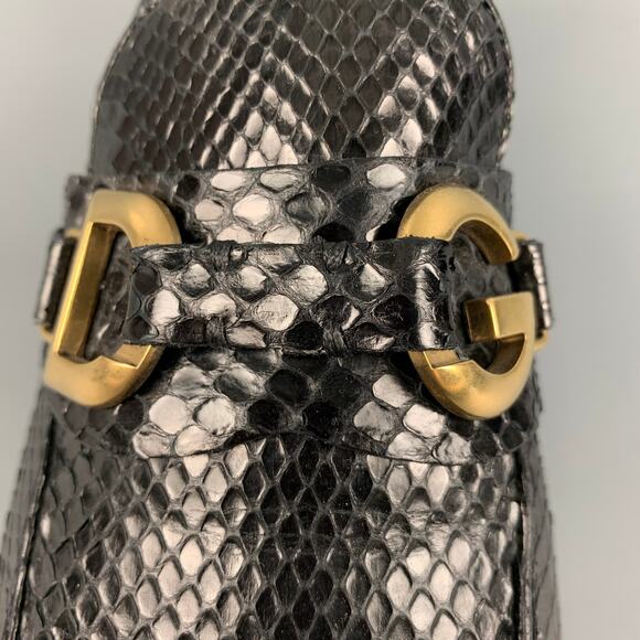 DOLCE & GABBANA Size 7 Black Textured Leather Slip On Loafers - Picture 9 of 9